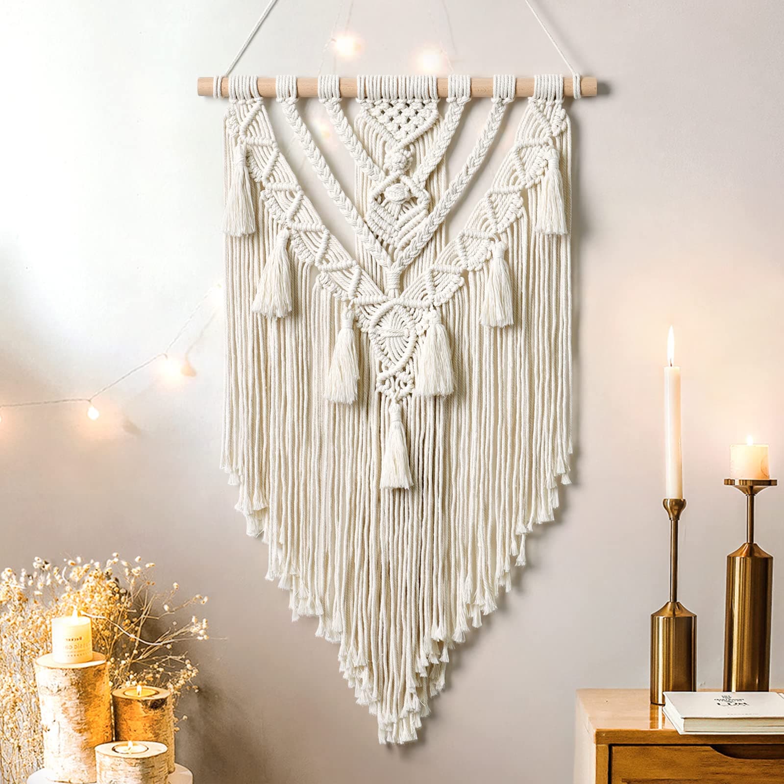 Large Woven Cotton Macramé Tapestry