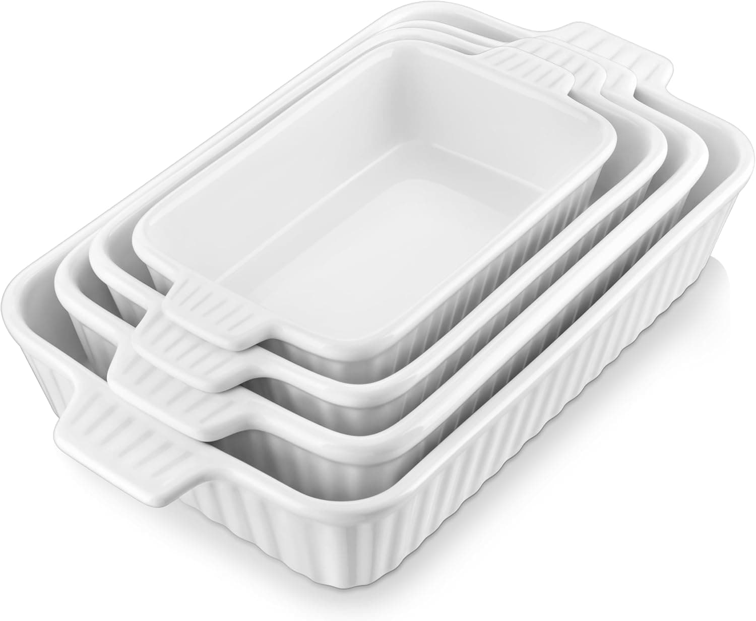 MALACASA Porcelain Baking Dish Set of 4