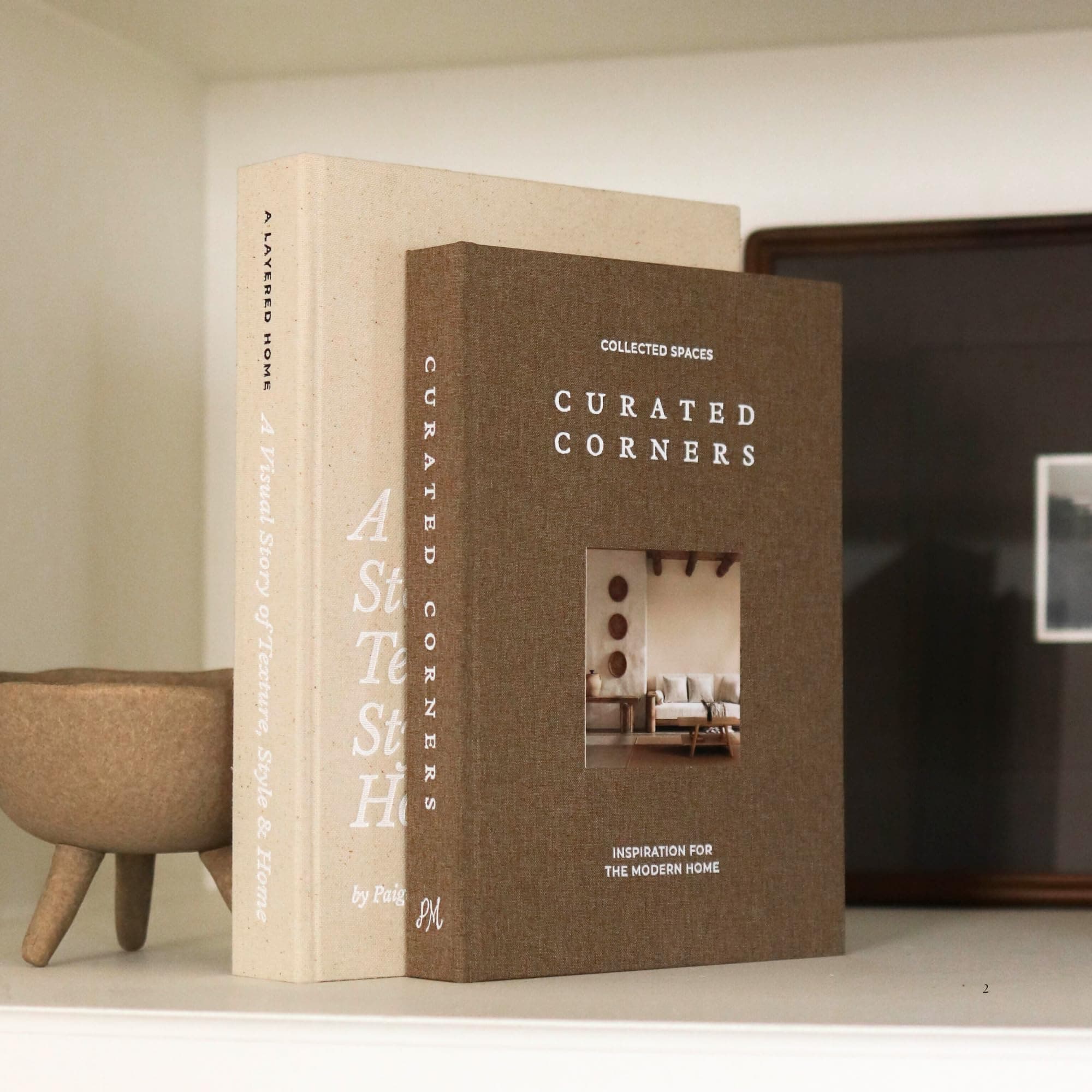 Decorative Books Set for Styling, Neutral Linen Covers