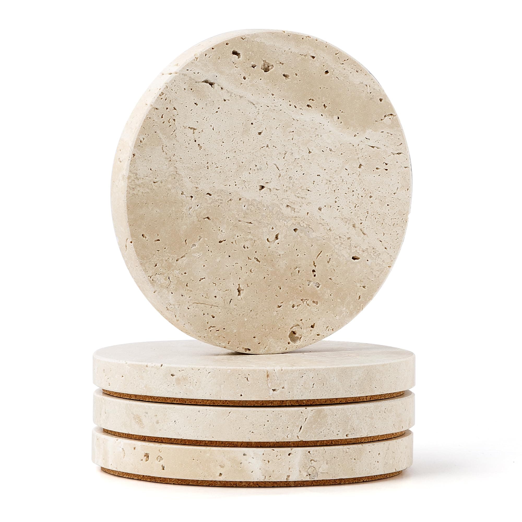 Marble Coasters Set of 6 with Wooden Holder