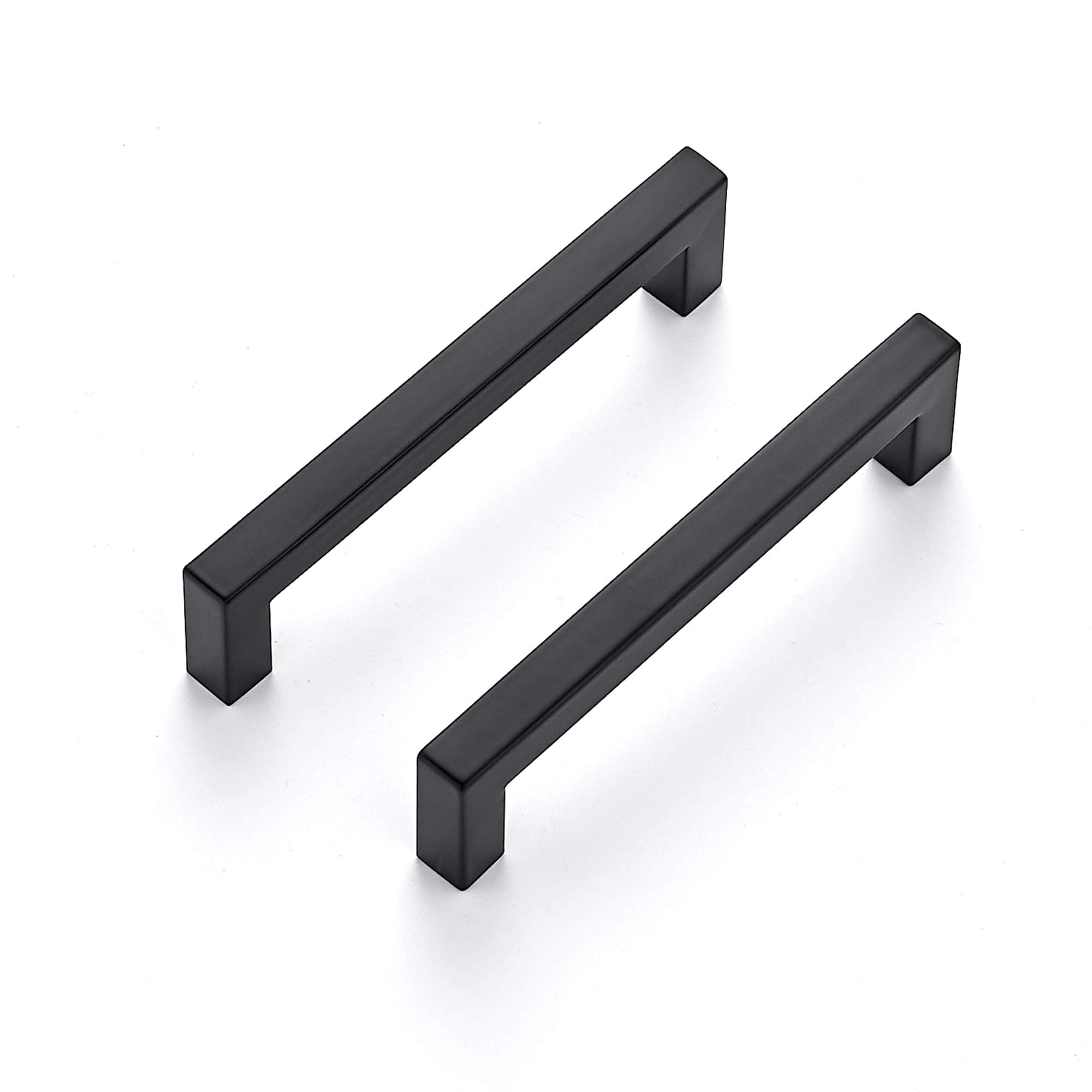 Matte Black Wood Drawer Pulls Set of 10