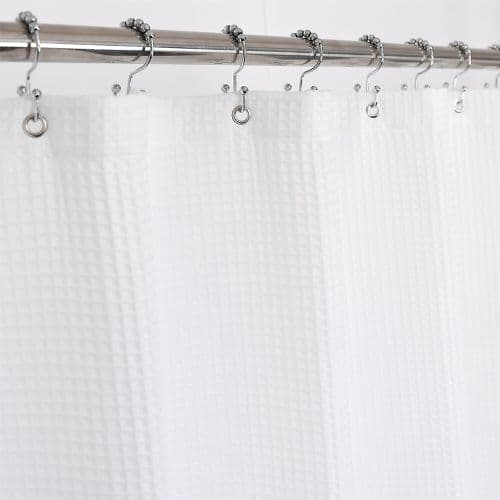 mDesign Cotton Waffle Knit Shower Curtain
