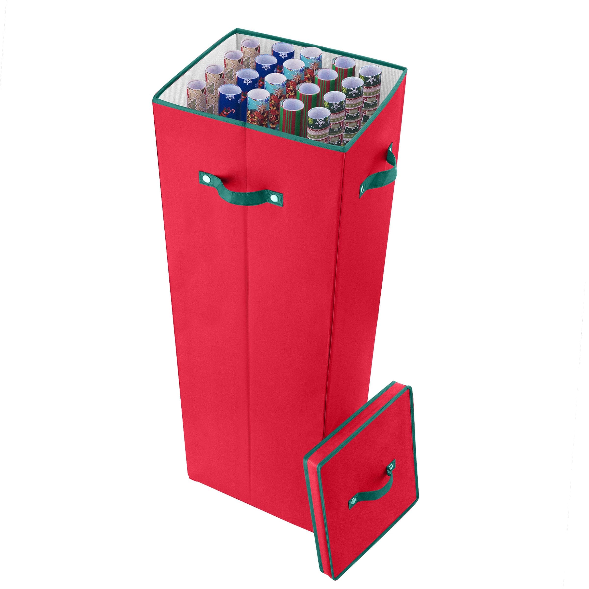 mDesign Upright Gift Wrap Storage Box with Lid