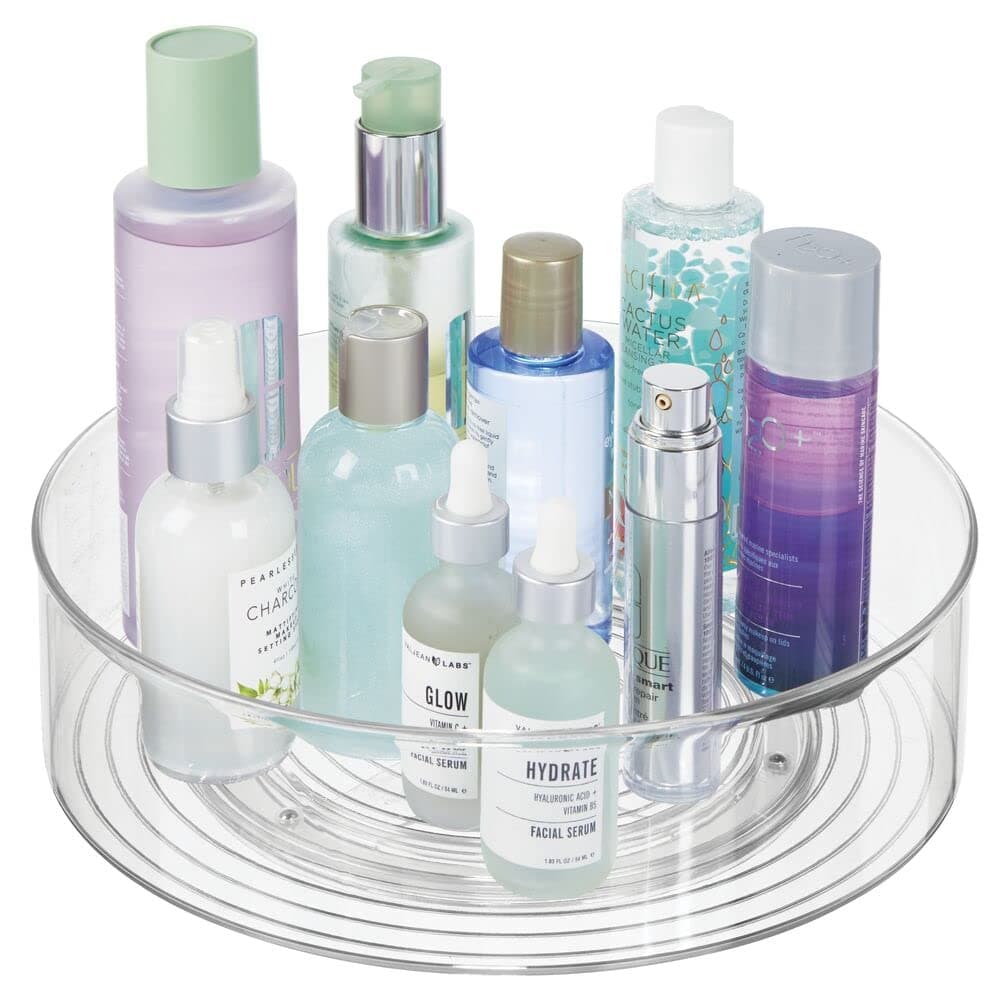 mDesign Deep Plastic Spinning Lazy Susan Turntable for Bathroom