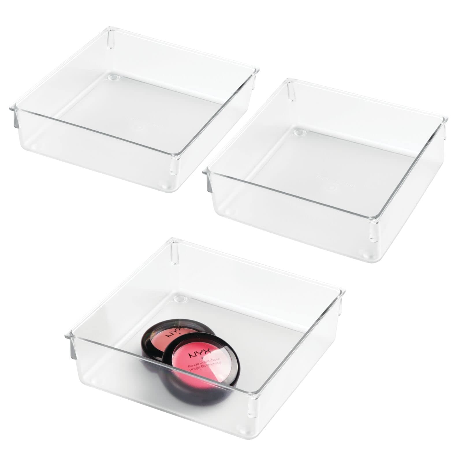 mDesign Slim Plastic Drawer Organizer, 6-Pack