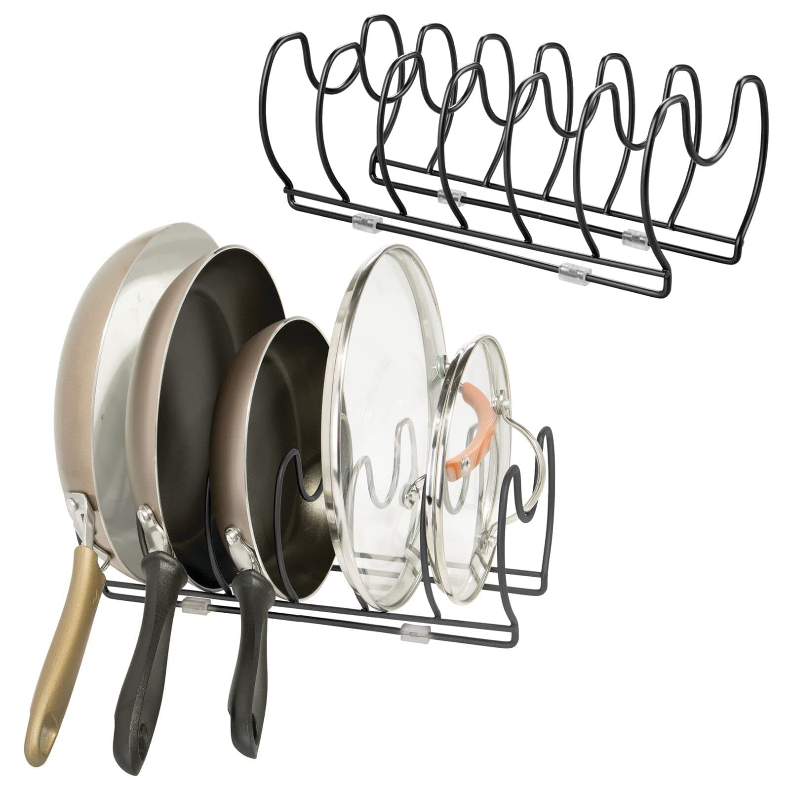 mDesign Metal Wire Pot and Pan Organizer Rack
