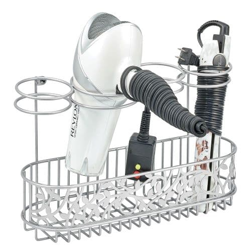 mDesign Wall-Mounted Hair Dryer Holder