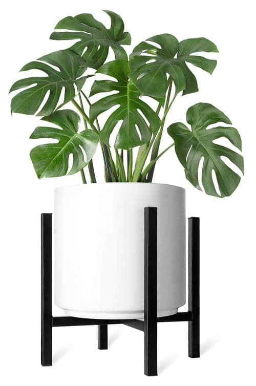 Metal Mid-Century Plant Stand Matte Black