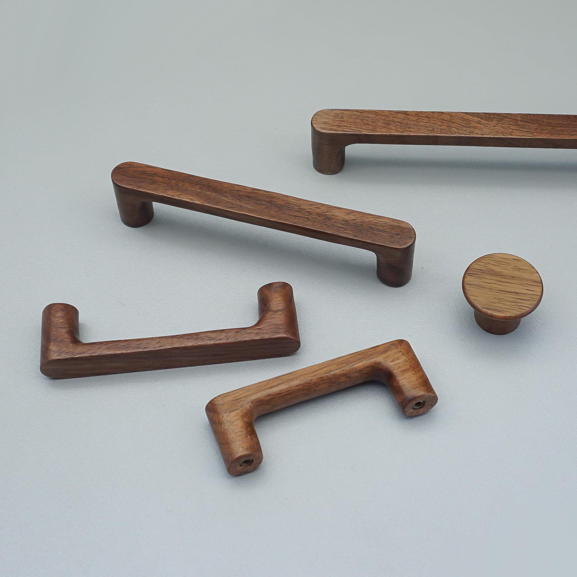 MFYS 6-Pack Walnut Wood Drawer Pulls 4-Inch