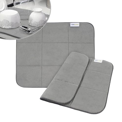 Large Microfiber Dish Drying Mat, 16x18 in., Gray