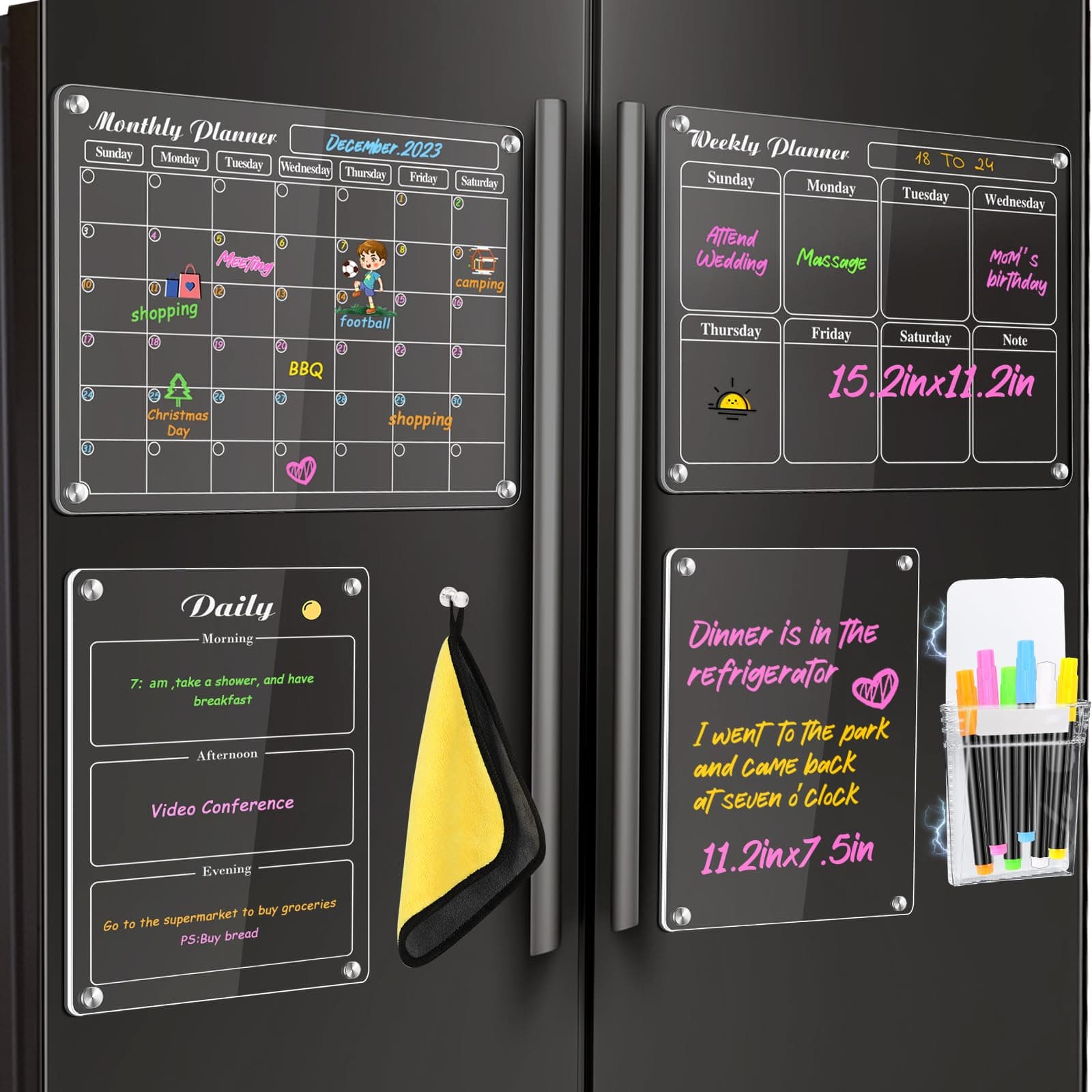MIKEDE Magnetic Calendar Refrigerator Whiteboard