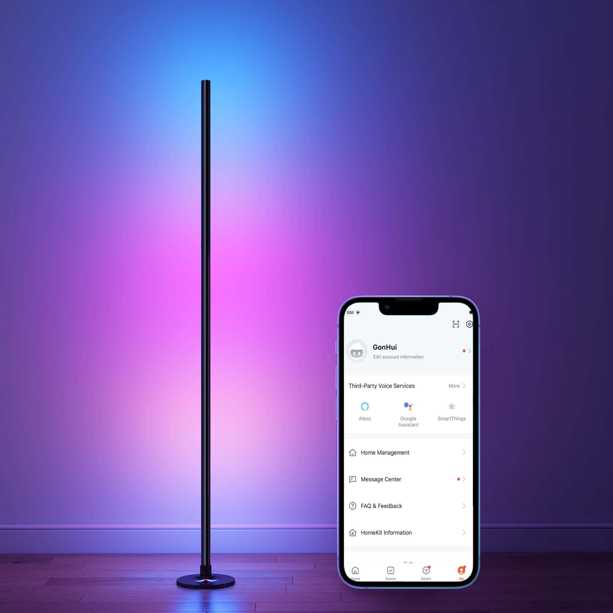 Mini Curved Floor Lamp for Reading Corner