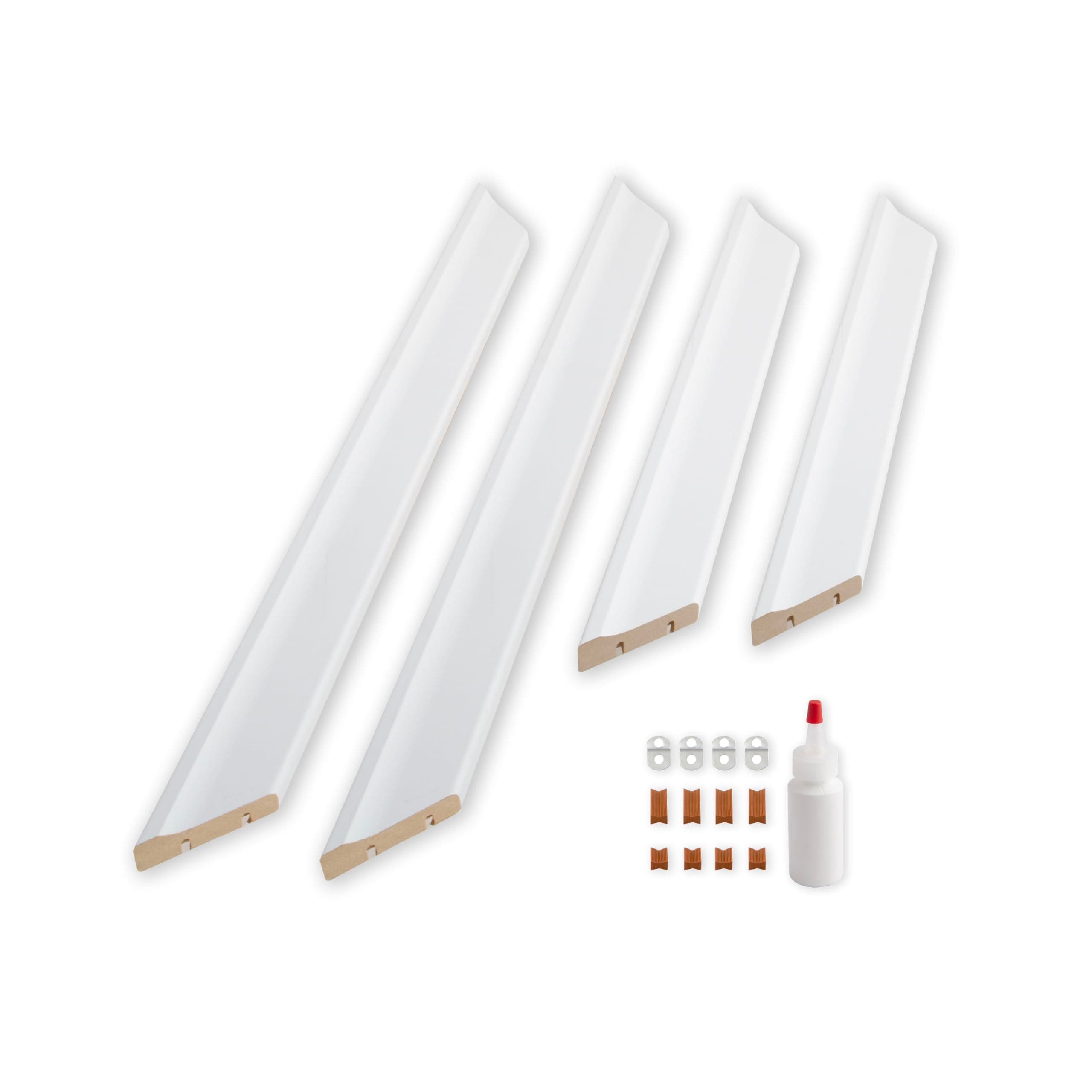 MirrorMate-Style Snap-On Bathroom Mirror Frame - White Wood