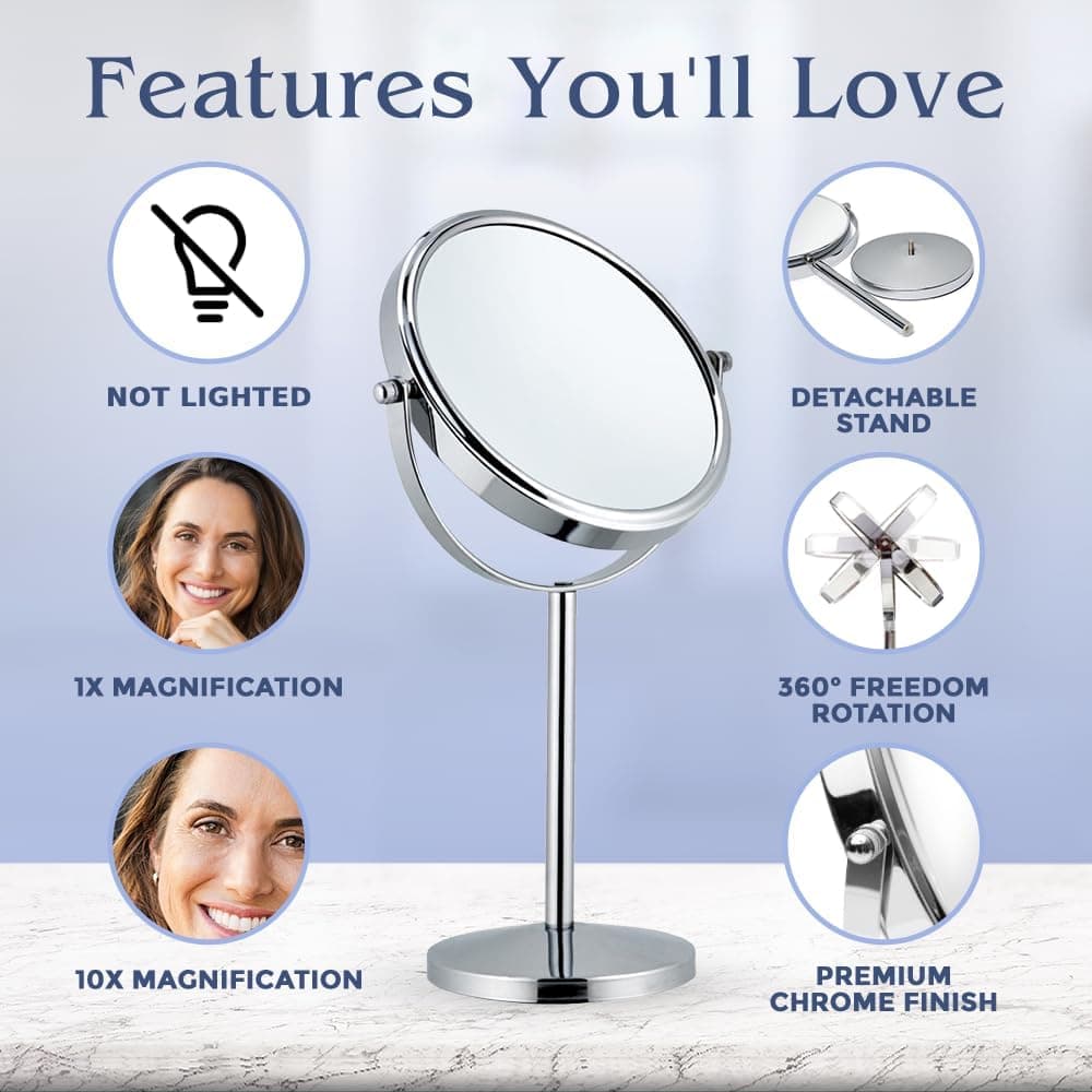 Mirrorvana 10X Magnifying Makeup Mirror Double-Sided 7 Inch
