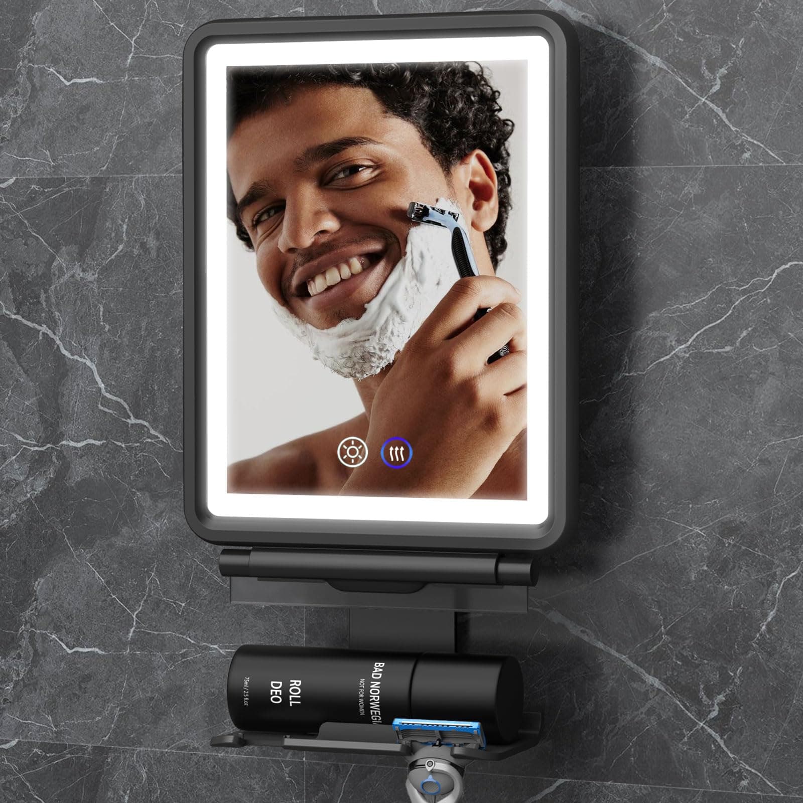 MIRRORVANA Fogless Shower Mirror with Suction Cup