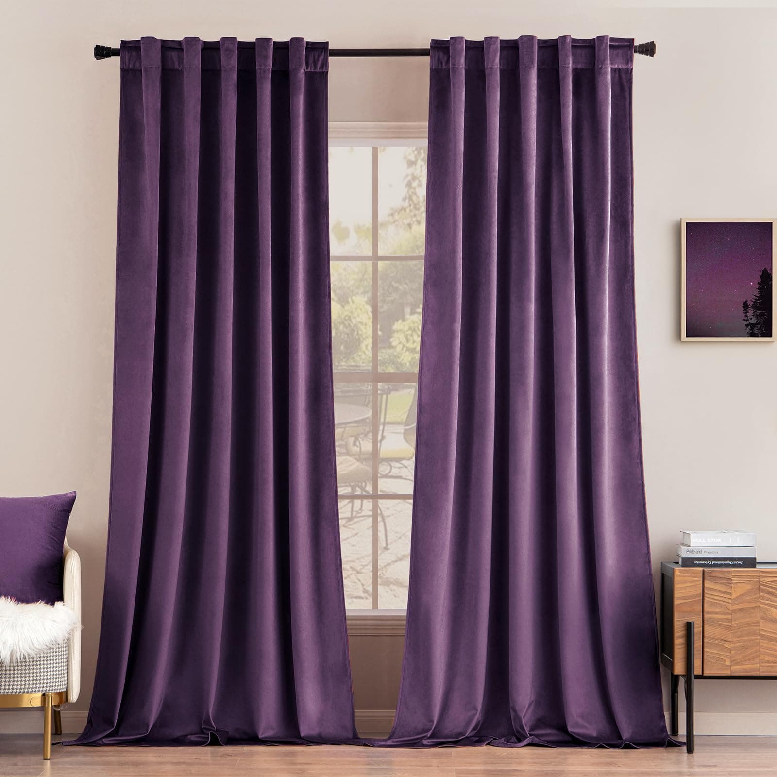 MIULEE Velvet Curtains 84 Inch 2 Panels