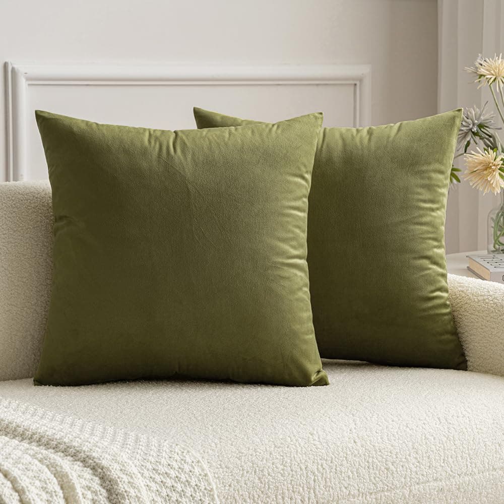 MIULEE Velvet Throw Pillow Covers 18x18 Set of 2