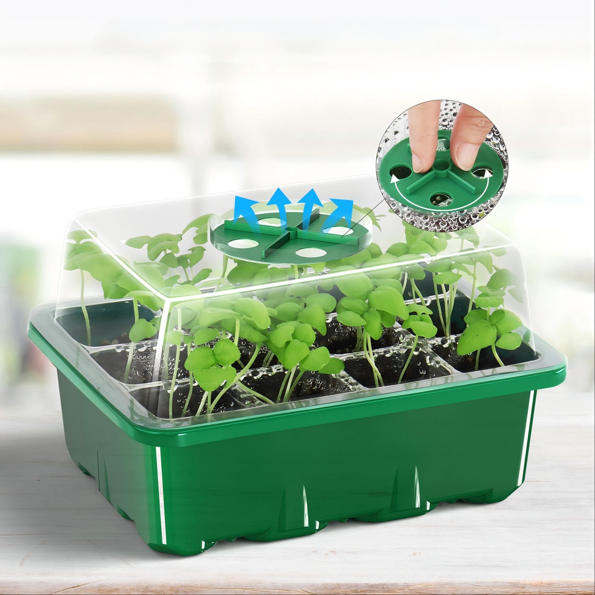 MIXC 10 Packs Seed Starter Tray Kit with Humidity Dome