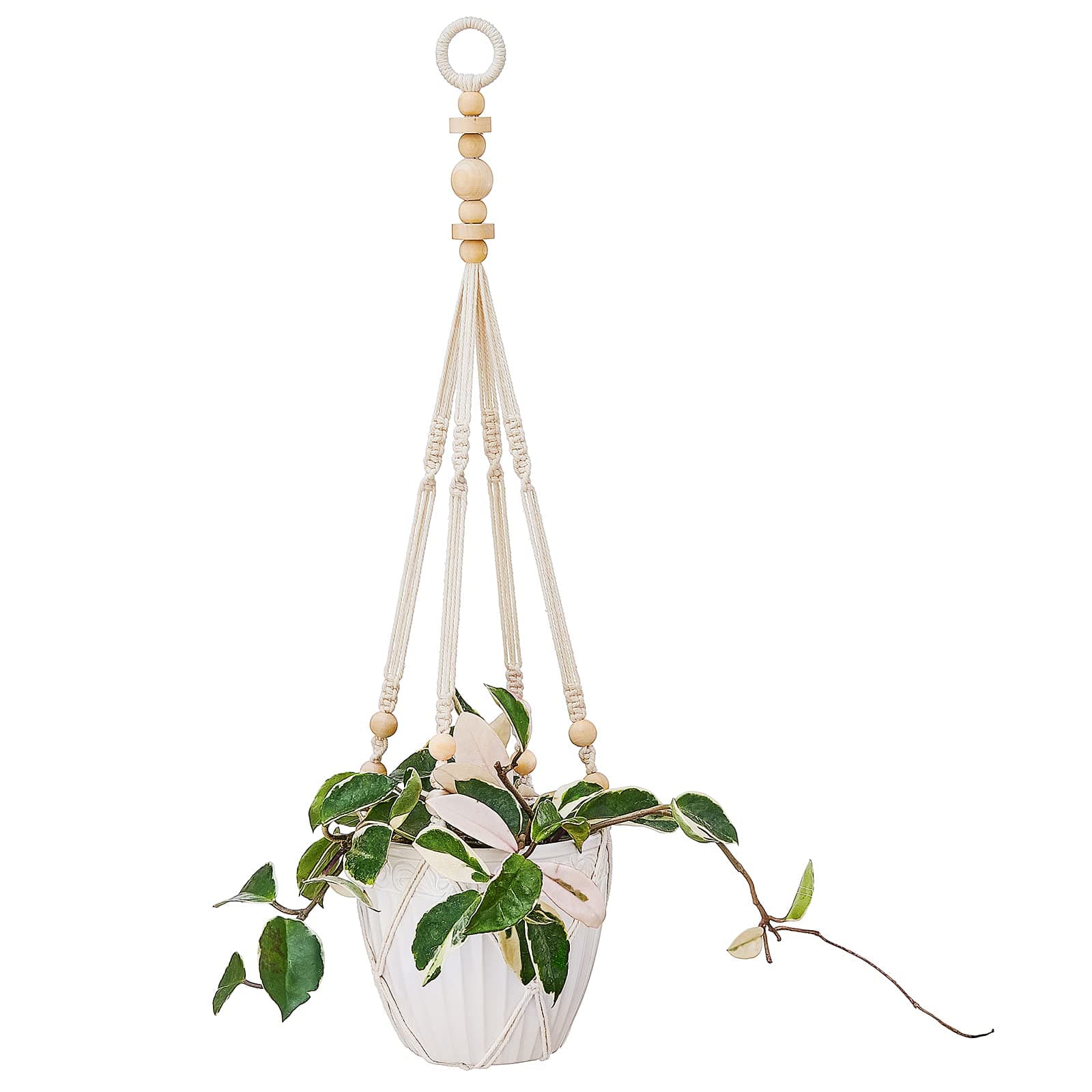 Mkono Macrame Plant Hanger with Pots