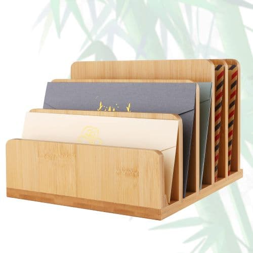 MobileVision Bamboo Desktop File Folder Organizer