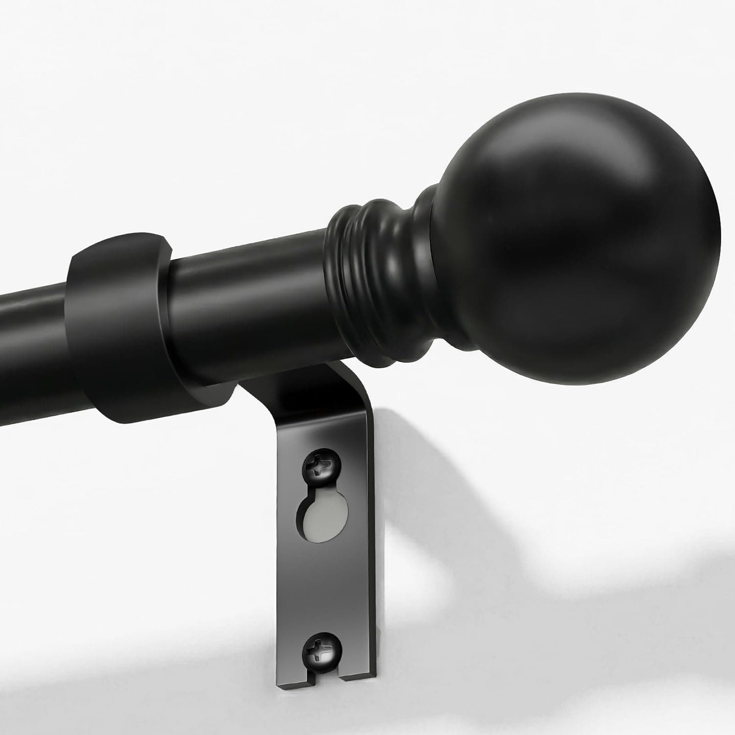 Modern Adjustable Curtain Rod (Matte Black)