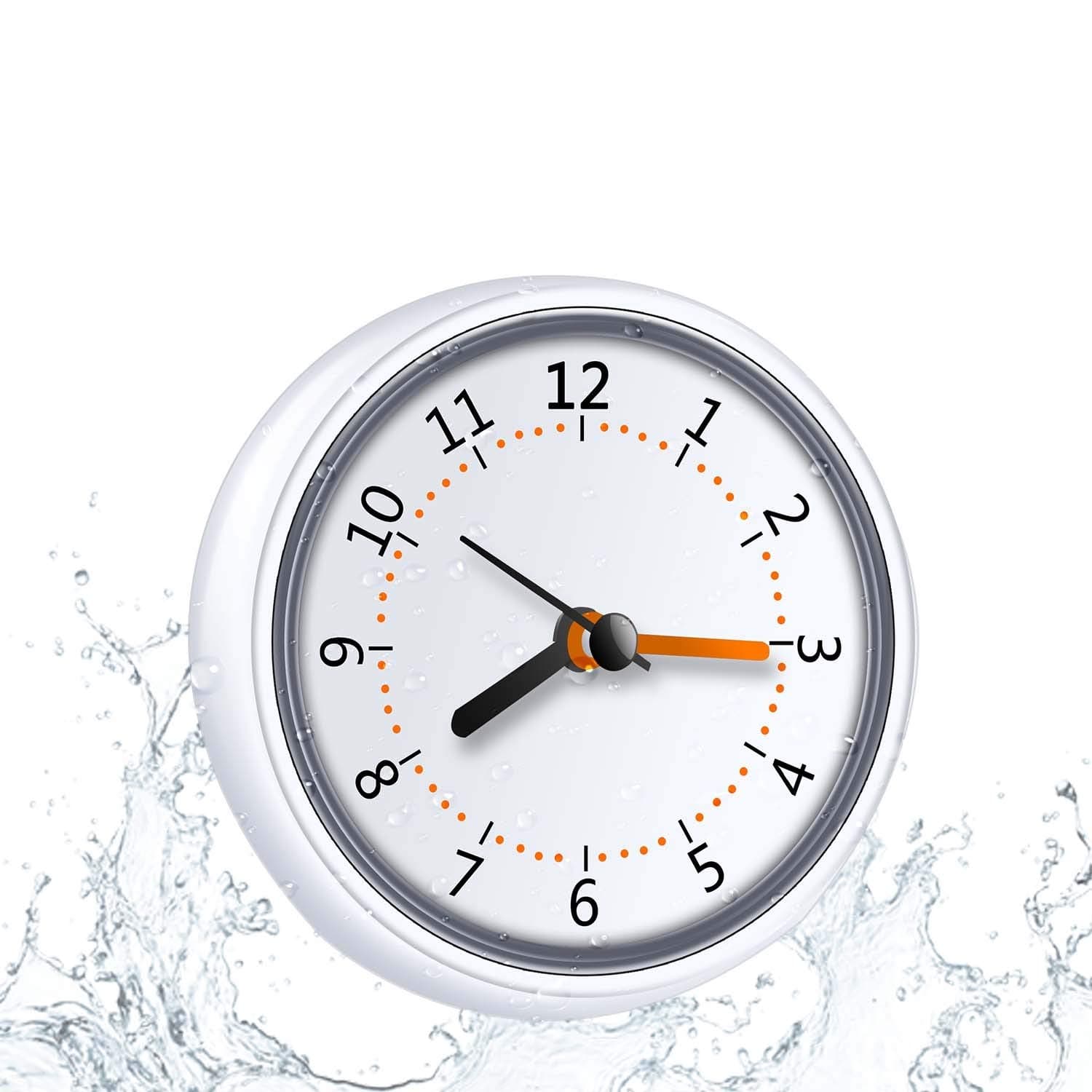 Mooas 2-Way Silent Waterproof Bathroom Clock