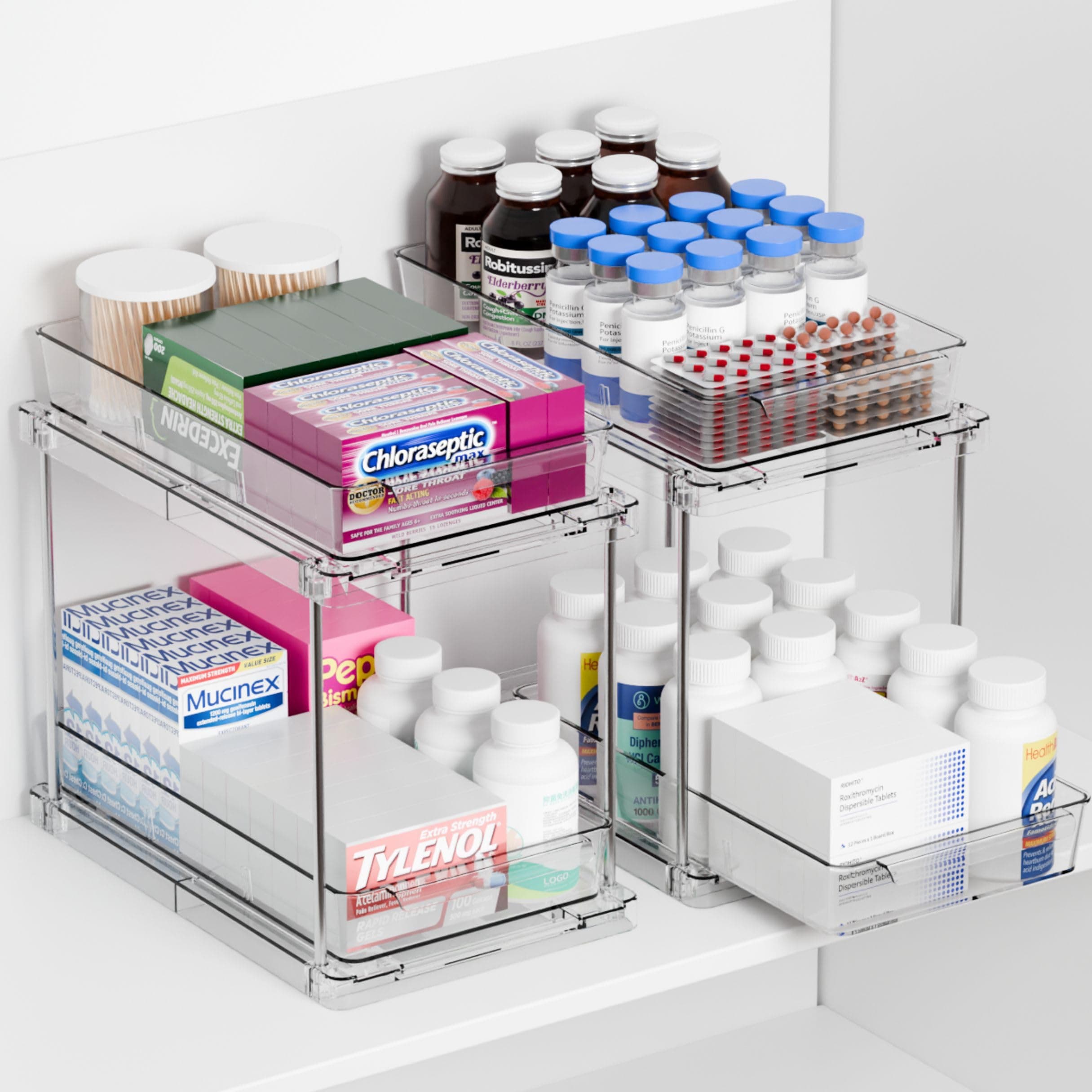 MORNITE 2-Tier Medicine Cabinet Organizer