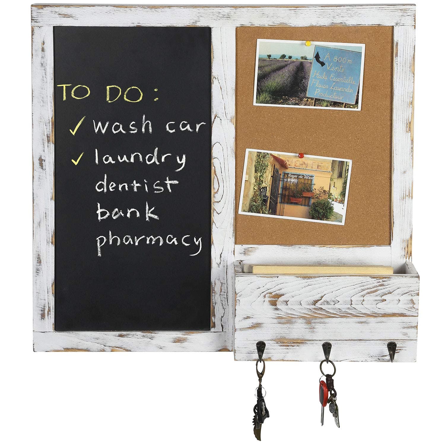 MyGift Vintage Wall Organizer Large Chalkboard