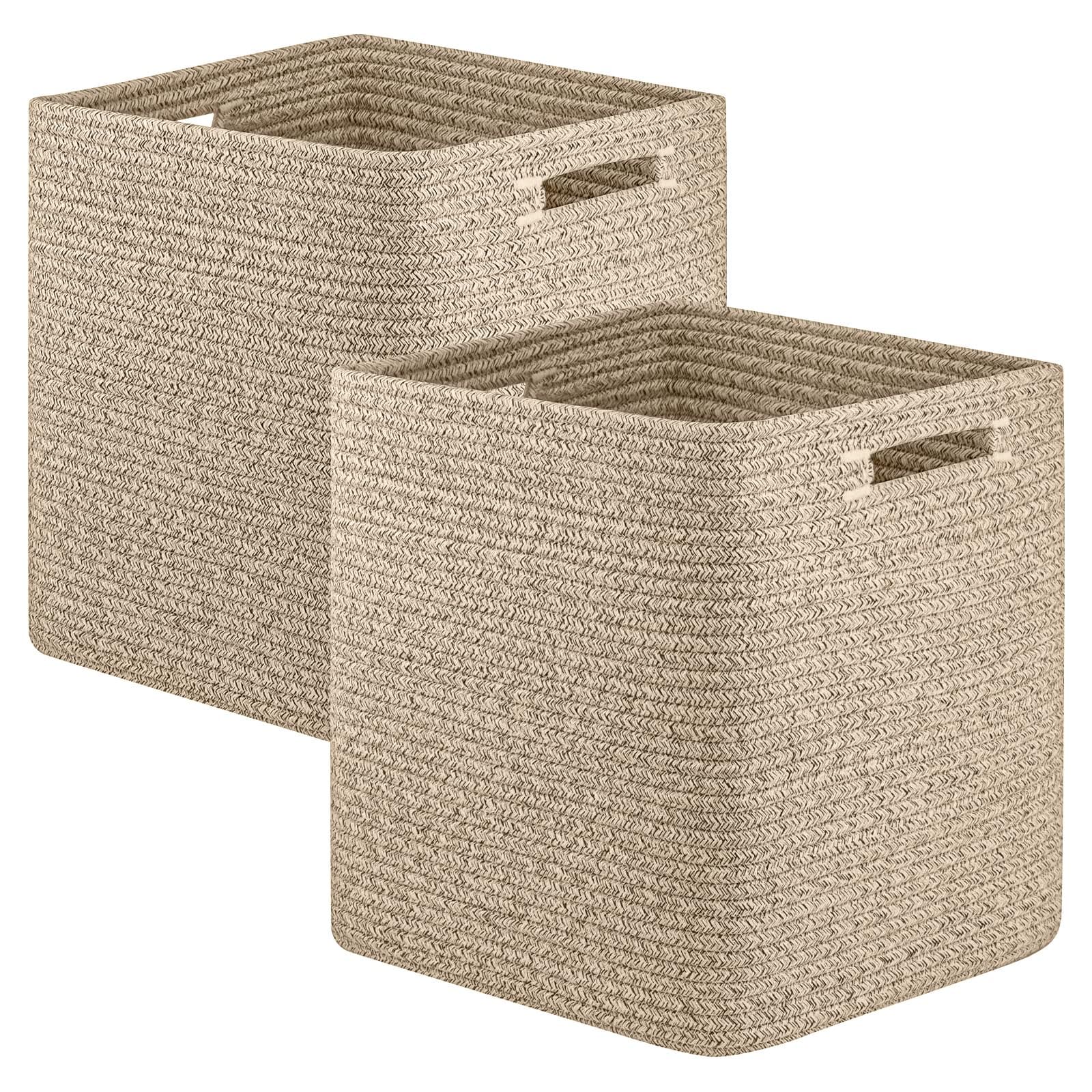 Chi An Home Foldable Wicker Cube Storage Bins Set of 4