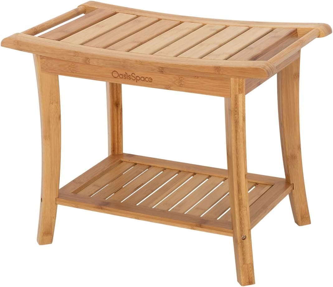 OasisSpace 24-Inch Bamboo Shower Bench