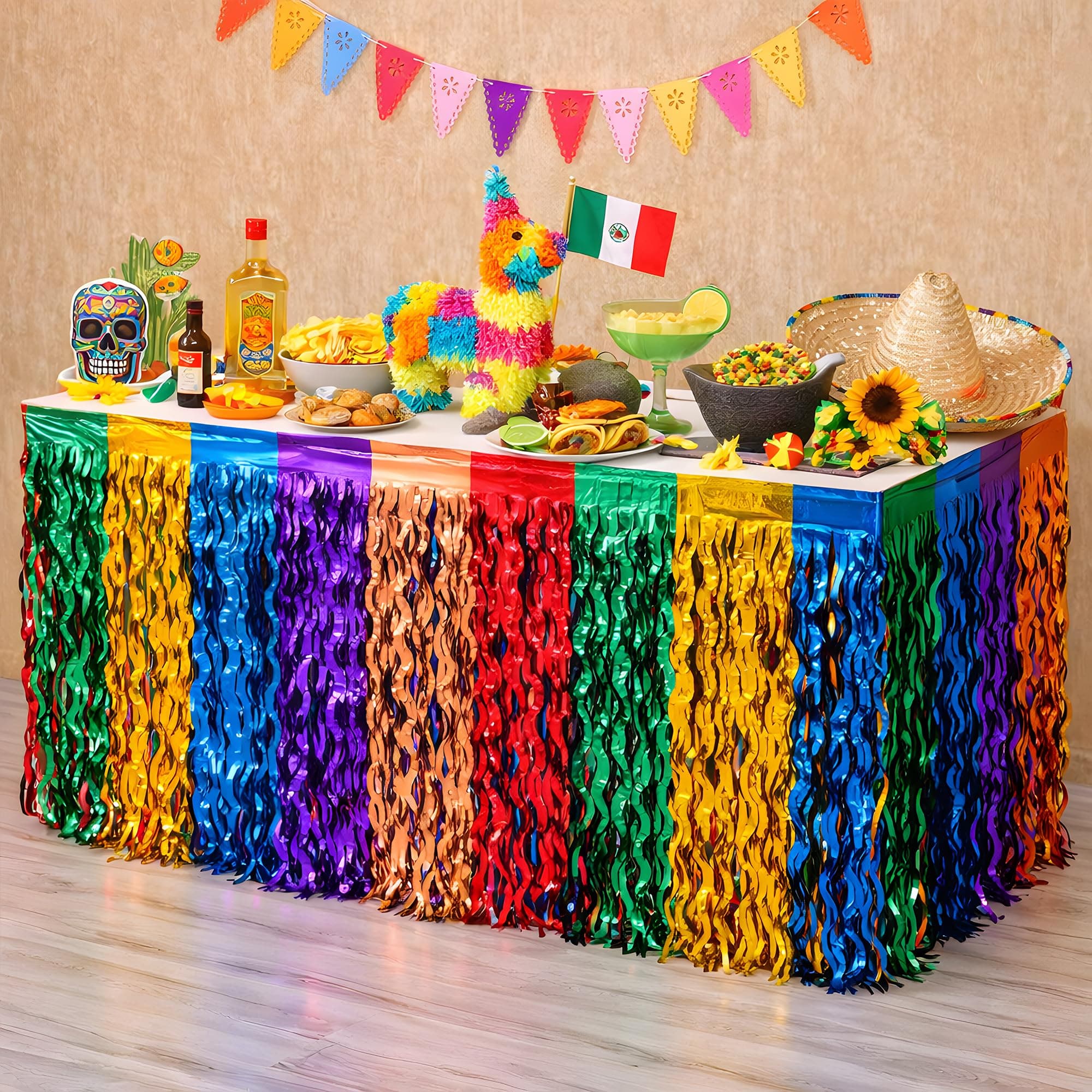 OHOME Cinco de Mayo Table Skirts 2-Pack