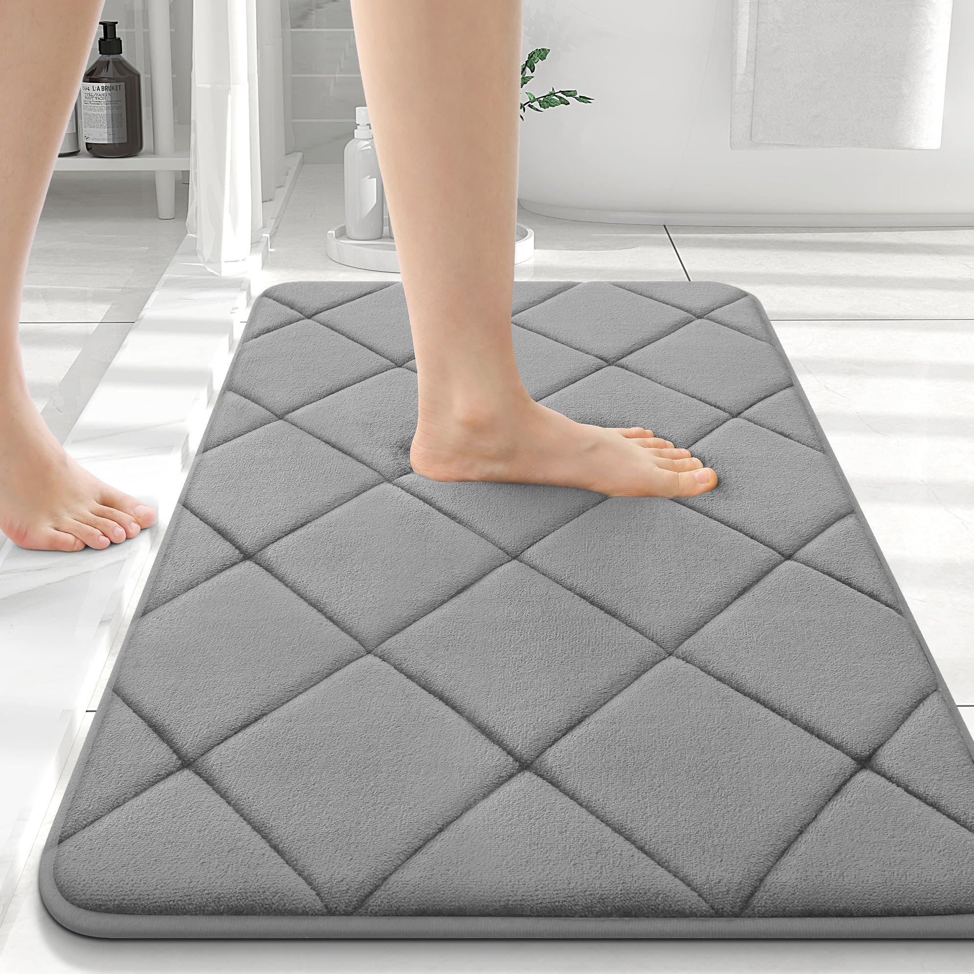 OLANLY Thick Memory Foam Bath Mat 30x20