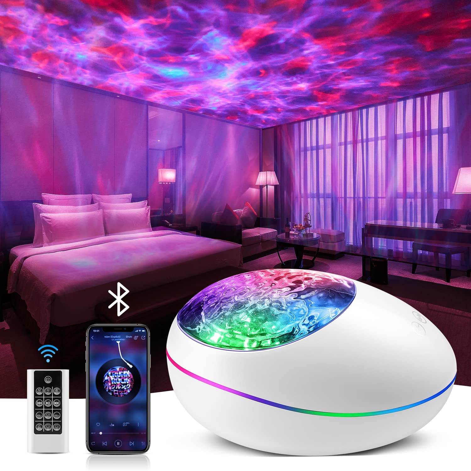 One Fire Galaxy Projector with Bluetooth Speaker