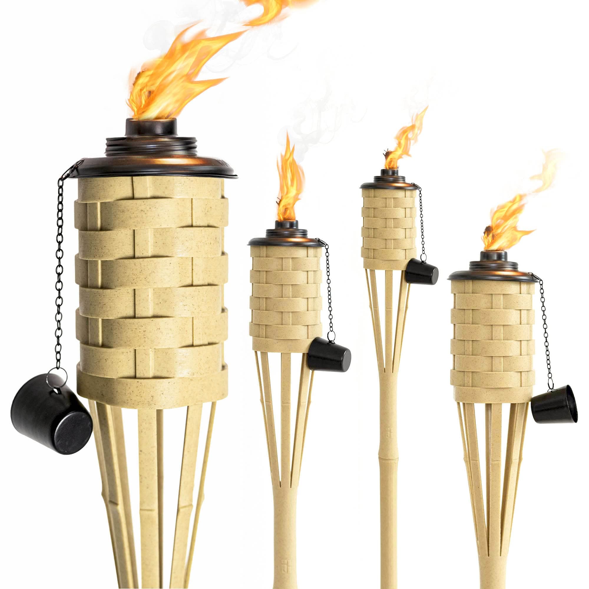 ONETHATCH Citronella Bamboo Torches, 4-Pack Brown