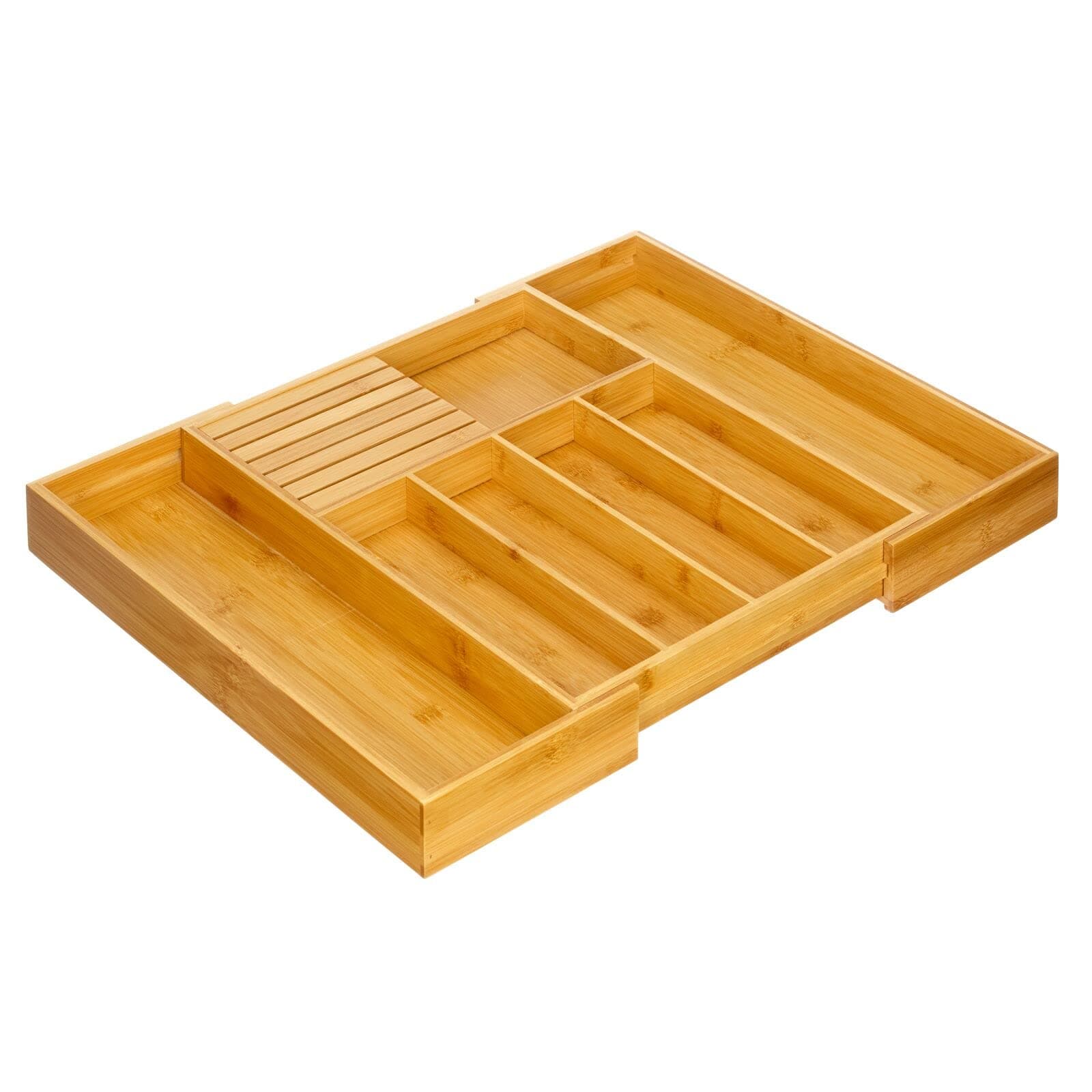 Oridom Expandable Bamboo Kitchen Drawer Organizer