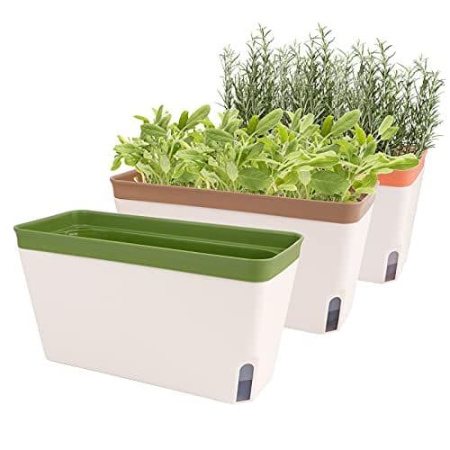 OurWarm Self-Watering Windowsill Herb Planter Box, Set of 3