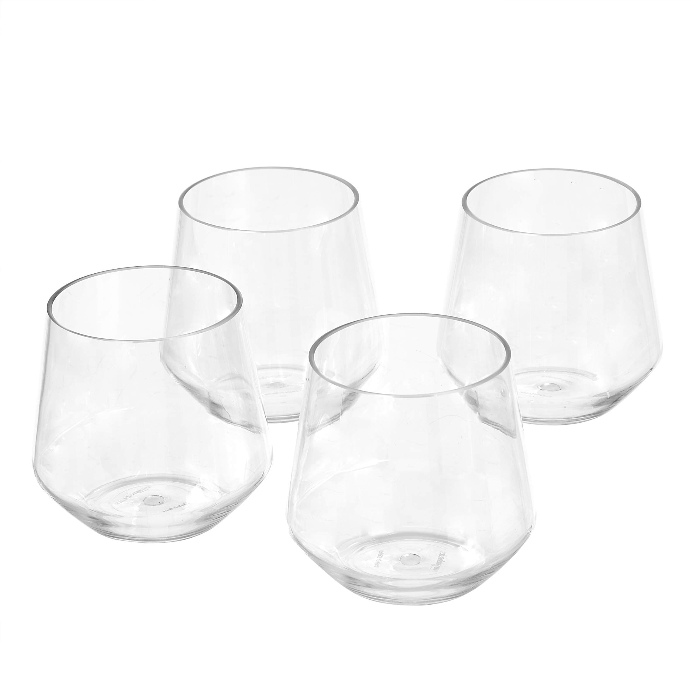 Outdoor Acrylic Stemless Wine Glasses Set of 4