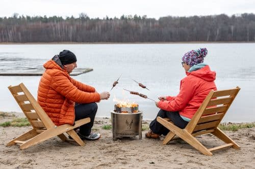 Padded Folding Camp Chair with Footrest and Cup Holder