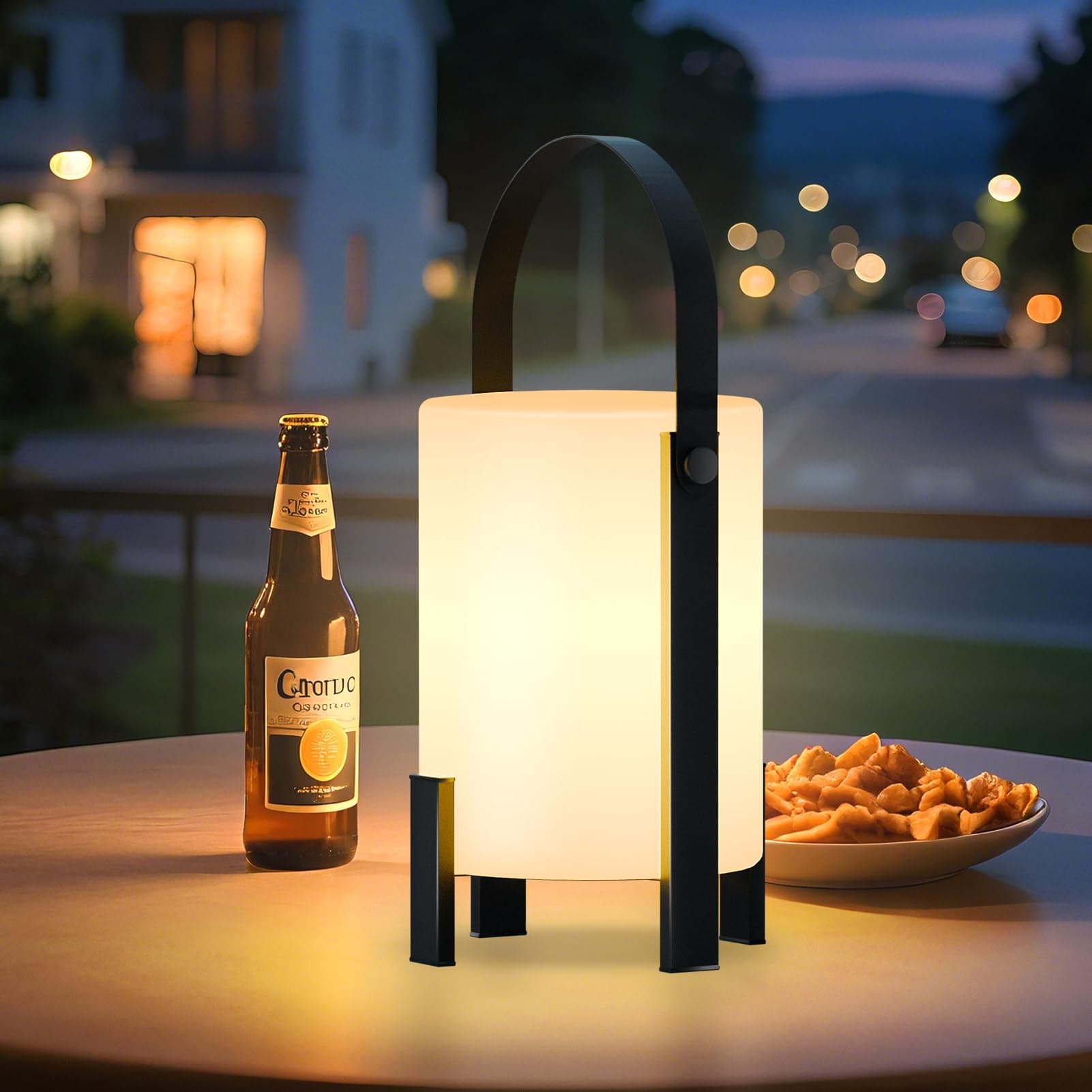 Cordless Rechargeable Outdoor LED Lantern Set of 2