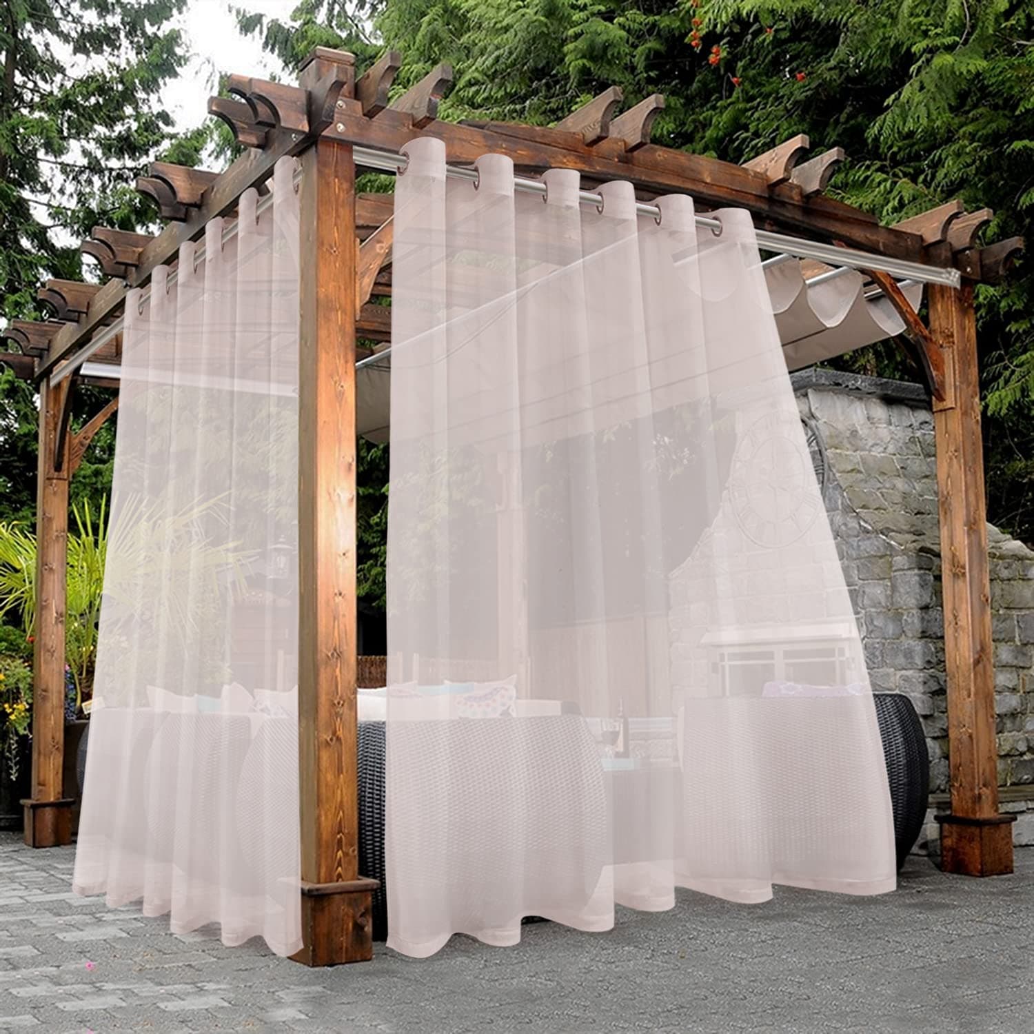Outdoor Voile Curtain Panels (2-Pack)