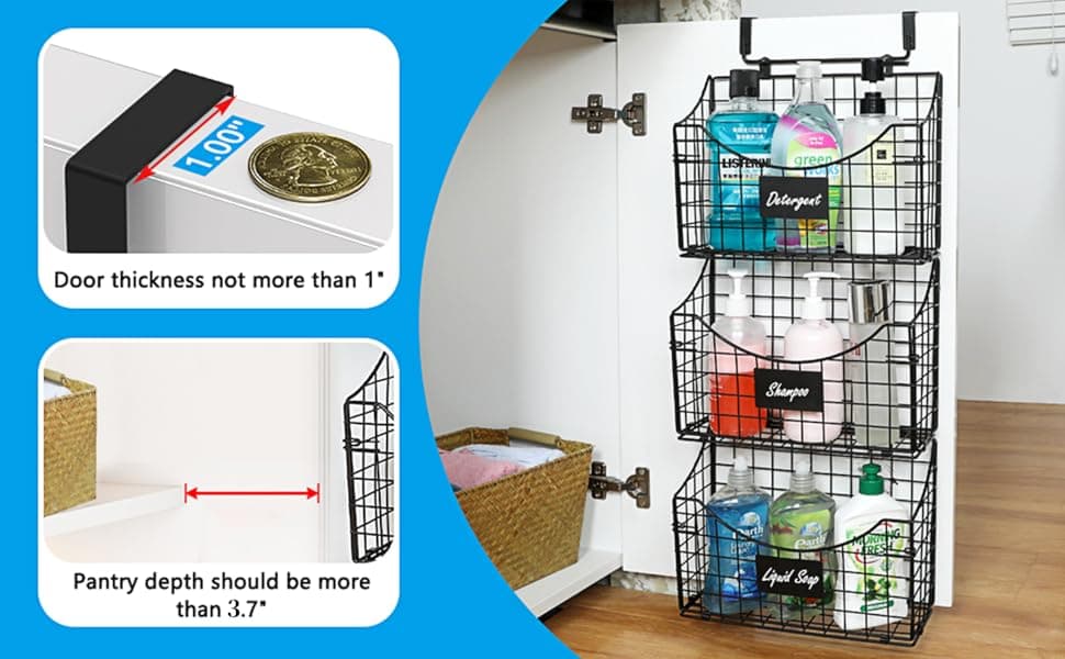 Over-Cabinet Door Organizer (2 Pack)