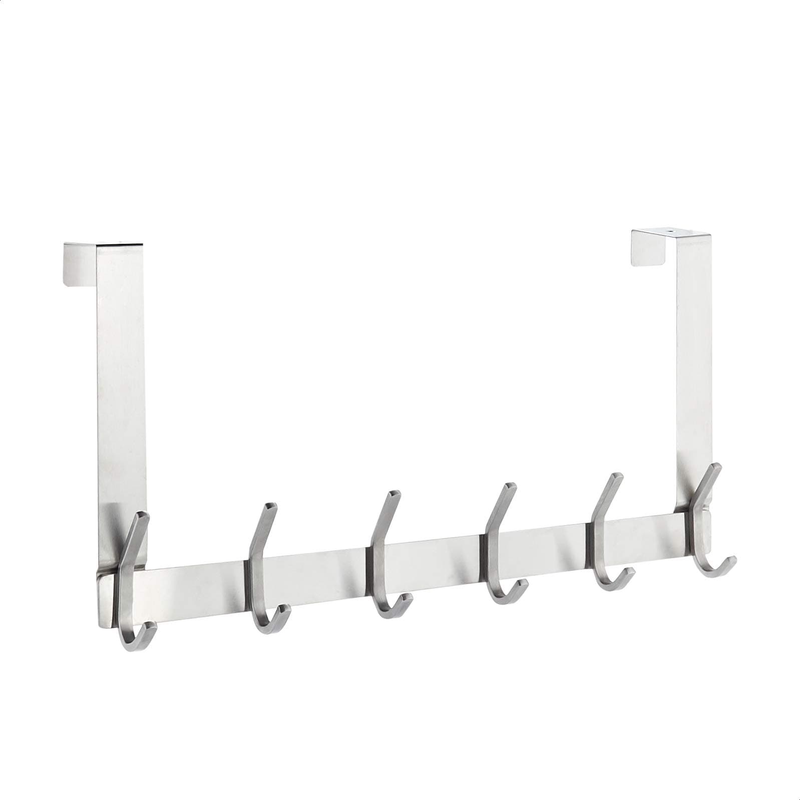 Over-the-Door Hook Rack (6 Hooks, Stainless Steel)