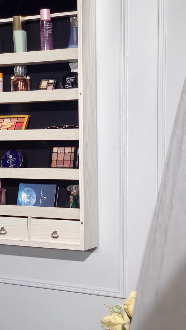 Over-the-Door Mirror with Jewelry Cabinet