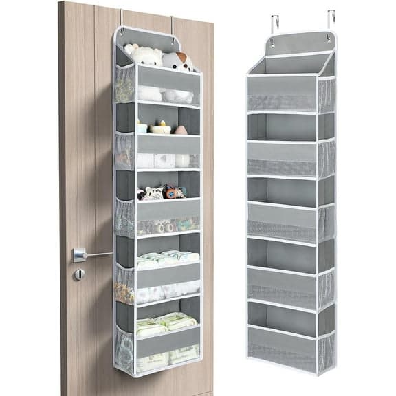 ULG Over Door Organizer 5 Large + 10 Side Pockets - Dark Grey