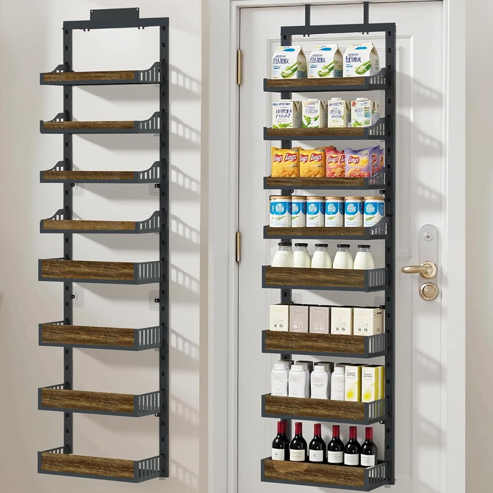 POKIPO Over the Door Pantry Organizer 8-Tier Metal