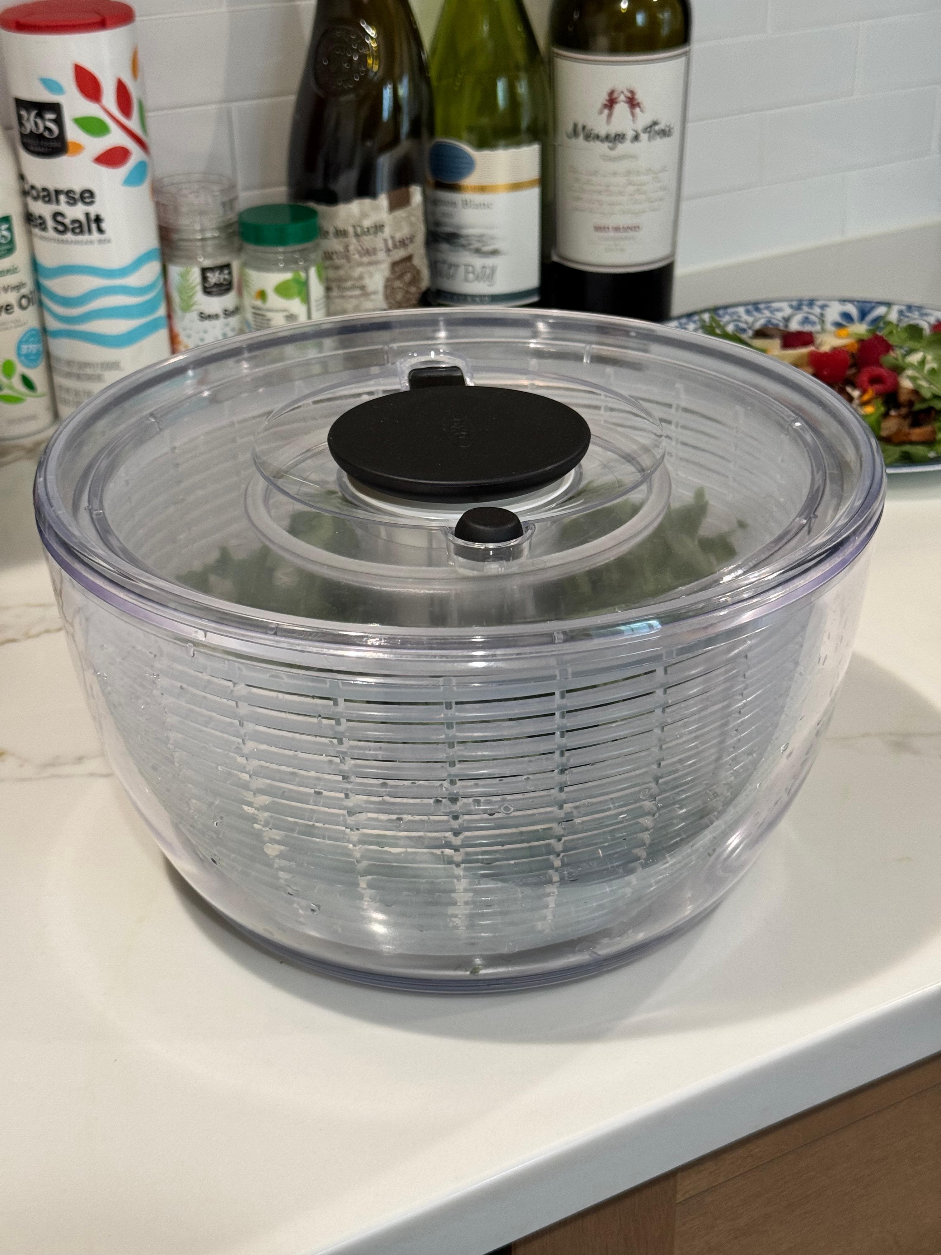 Large Salad Spinner with Stainless Bowl (6.5 qt)