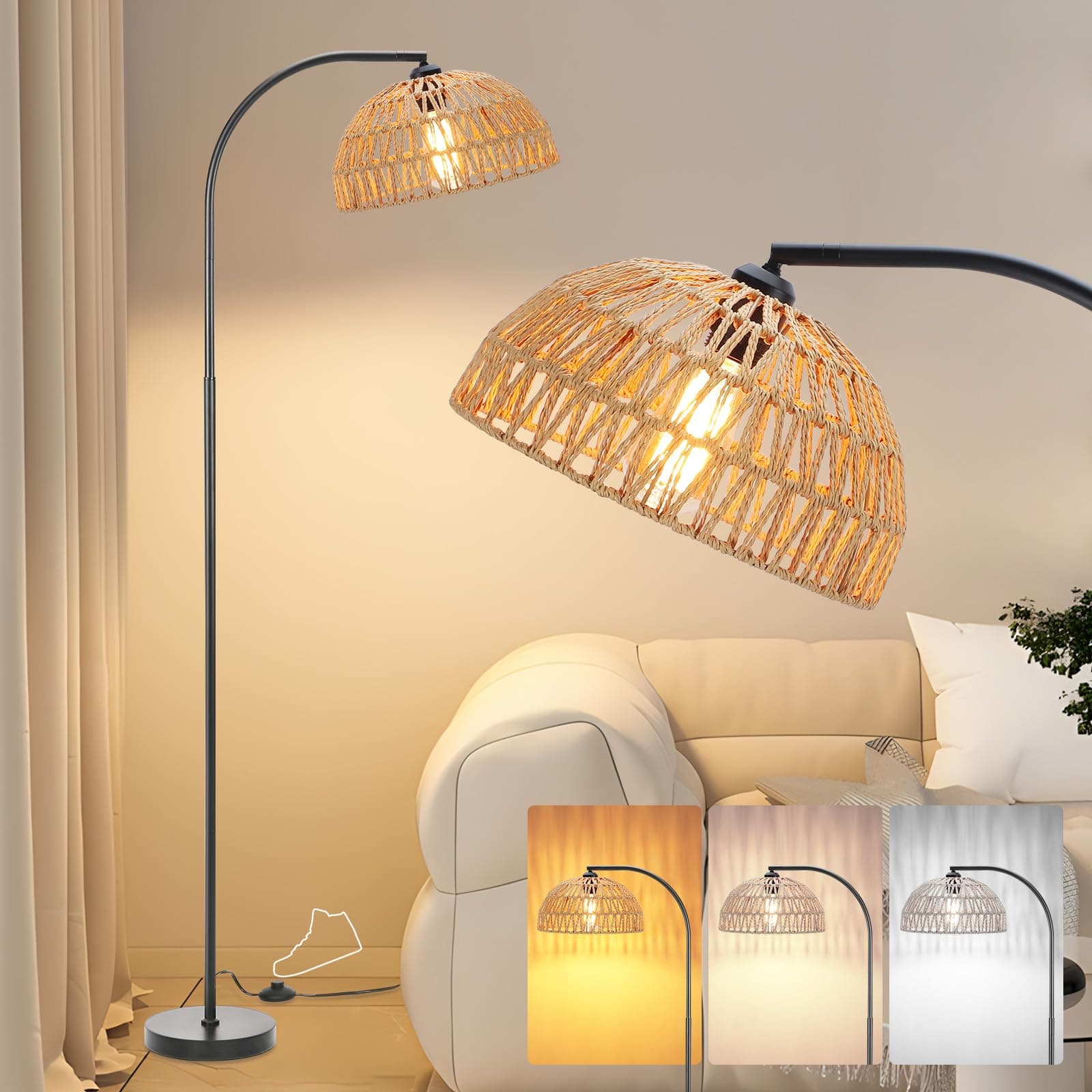 Woven Rattan Bedside Lamp