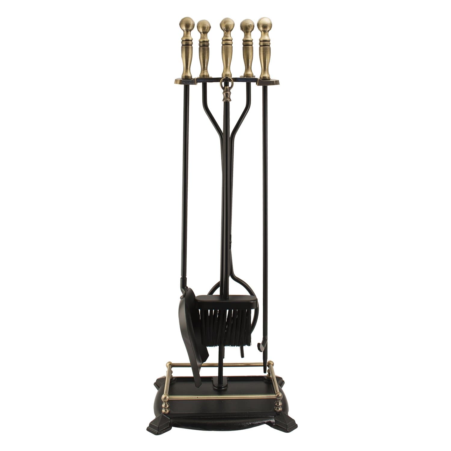Panacea Antique Fireplace Toolset with Brass Handles