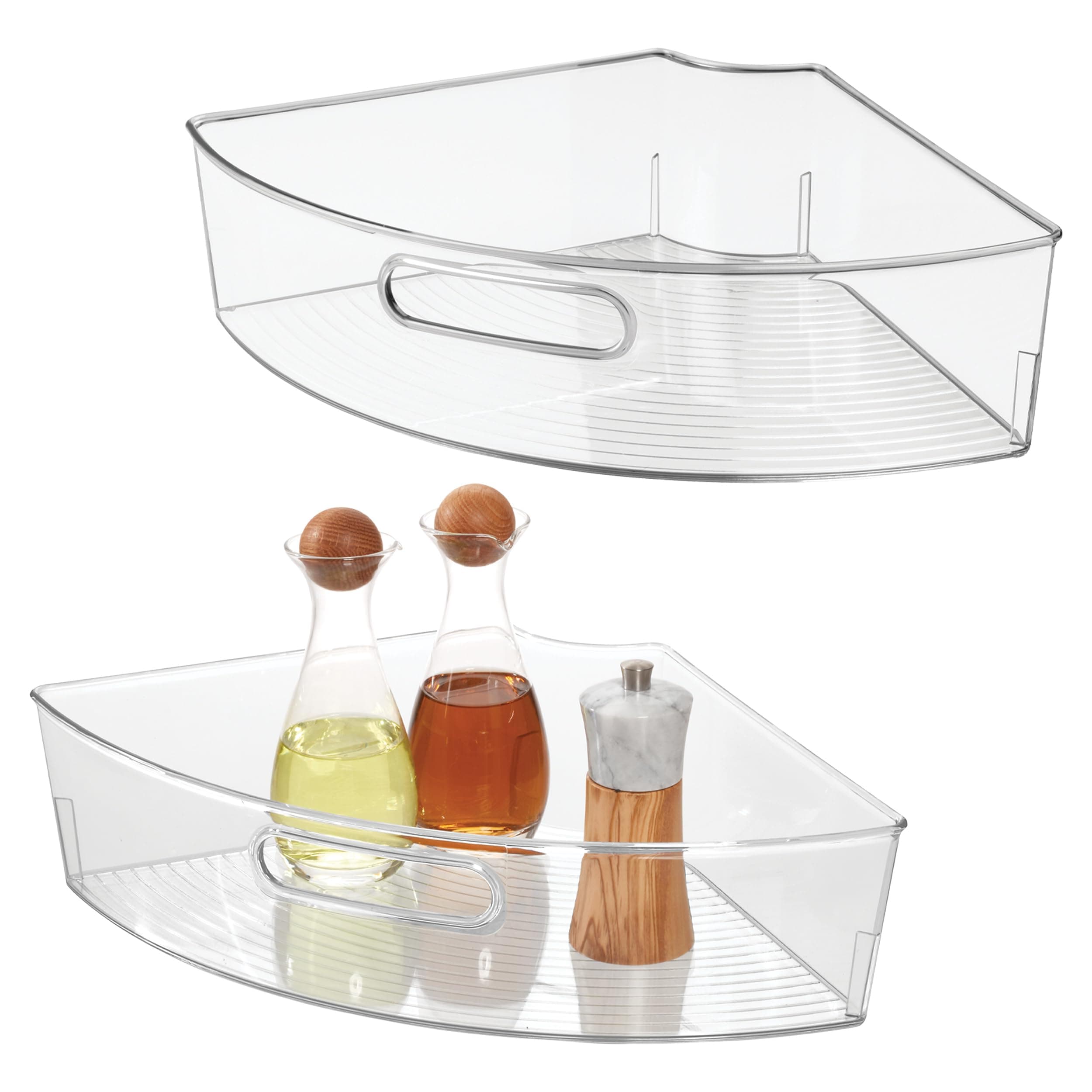 Pantry Bins Clear Large Cabinet 2-Pack