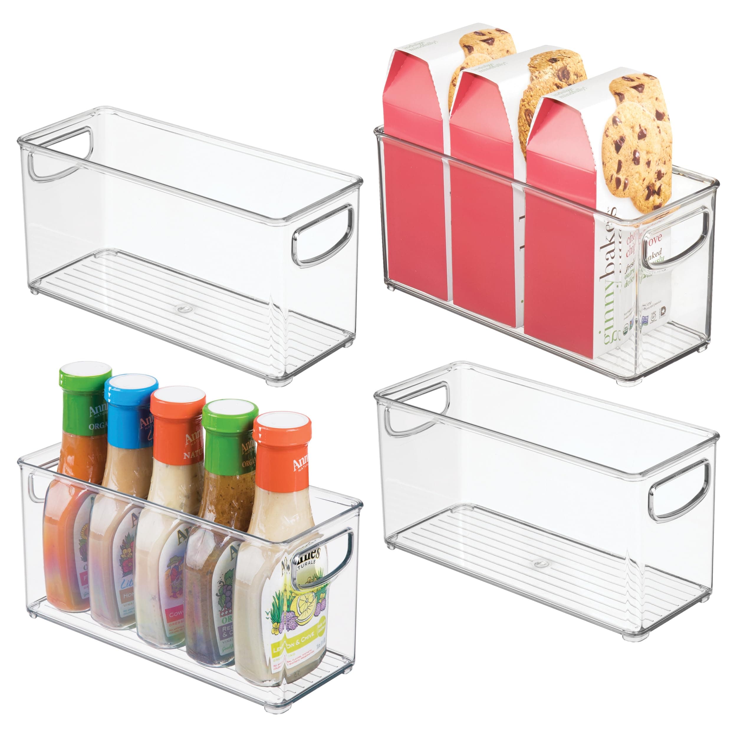 10 Pack Refrigerator Pantry Organizer Bins with Handles